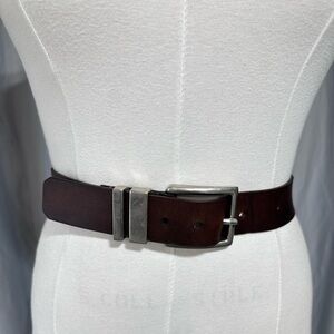 Men's Brown Leather Belt Levi's Rugged Dark Brown Leather Belt Sz 40 Brushed